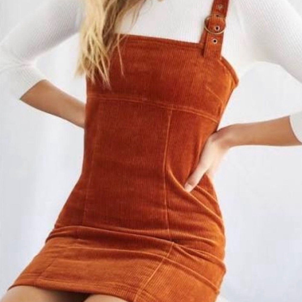 Burnt Orange Corduroy Dress